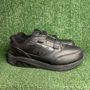 New Balance 928v3 Hook Loop Strap Leather Walking Shoe Black Mens 12 4E X-Wide